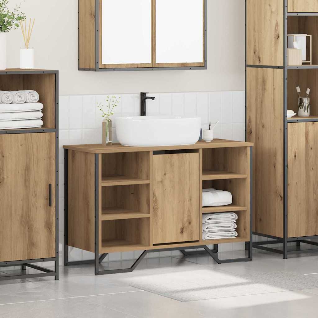 Waschbeckenschrank Artisan-Eiche 91 x 35 x 60 cm Holzwerkstoff