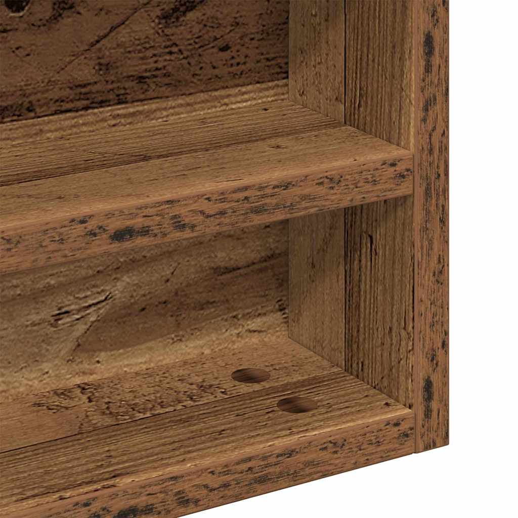Vitrine mit Regal Altholz 100 x 8,5 x 75 cm Holzwerkstoff