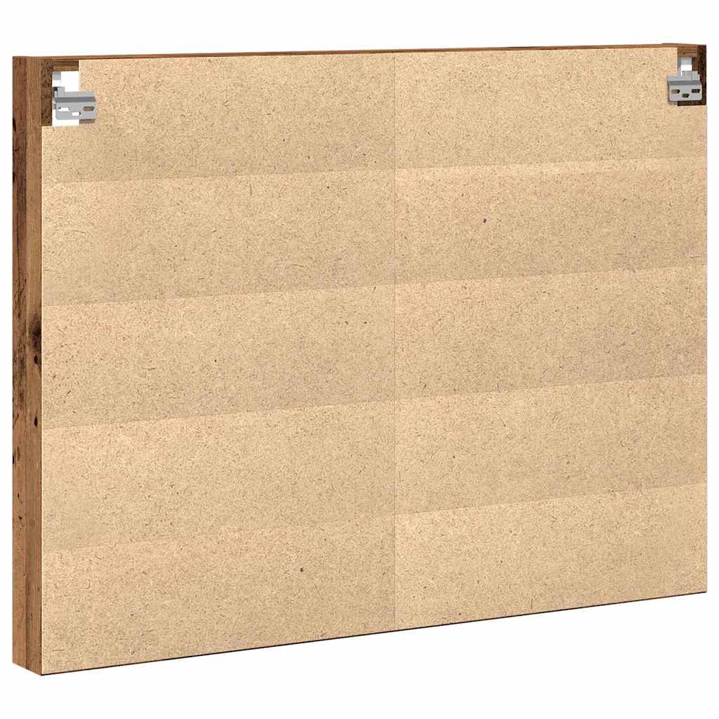 Vitrine mit Regal Altholz 100 x 8,5 x 75 cm Holzwerkstoff