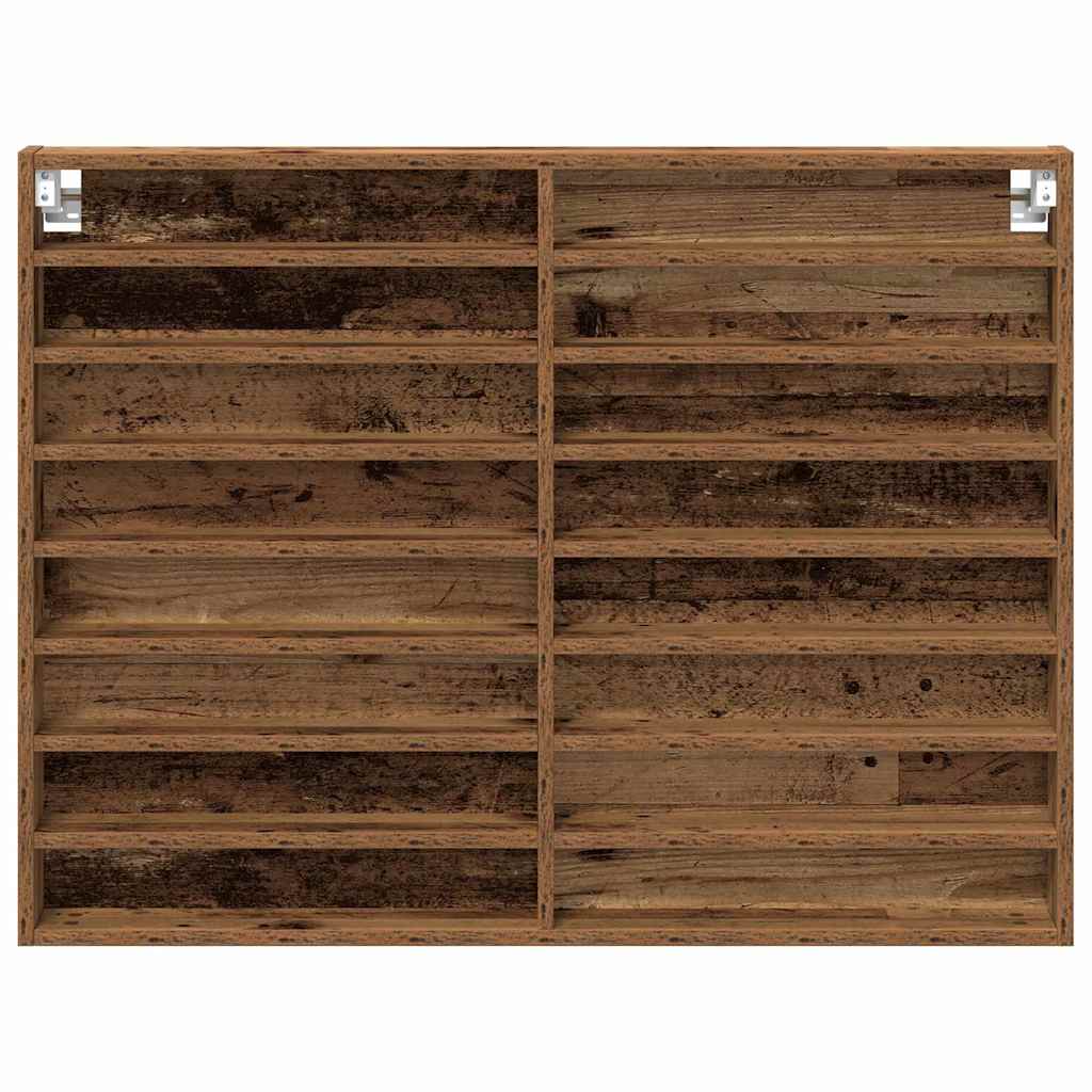 Vitrine mit Regal Altholz 100 x 8,5 x 75 cm Holzwerkstoff