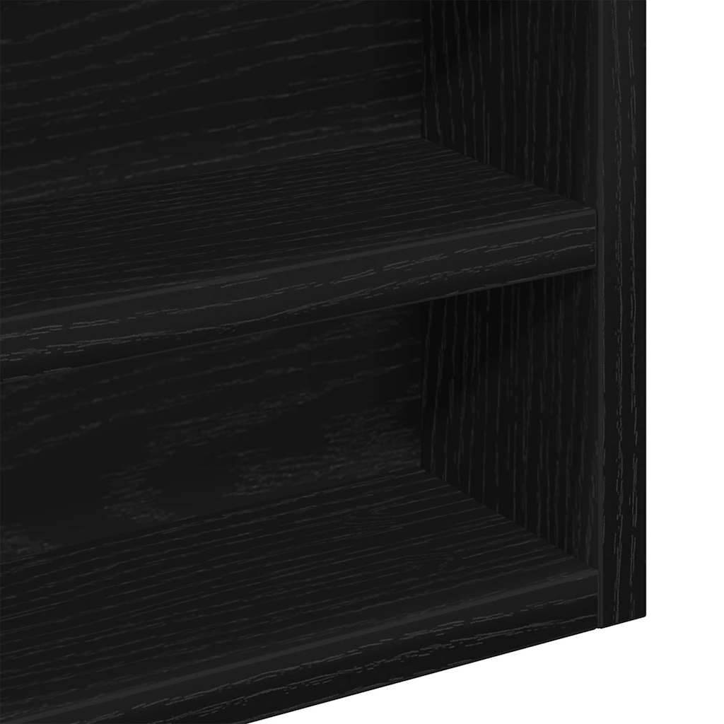 Vitrine Schwarz Eichen-Optik 100 x 8,5 x 75 cm Holzwerkstoff