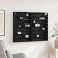 Vitrine Schwarz Eichen-Optik 100 x 8,5 x 75 cm Holzwerkstoff