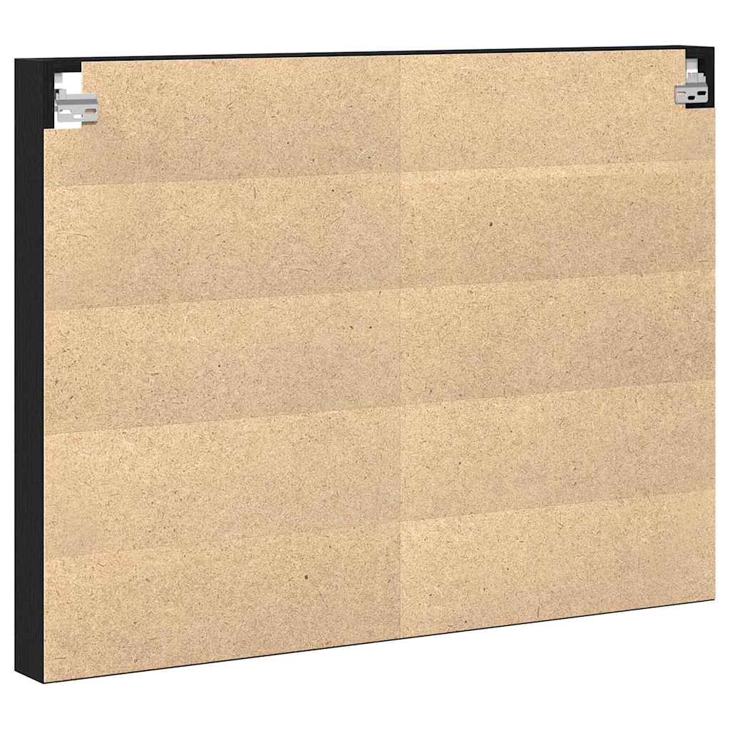 Vitrine Schwarz Eichen-Optik 100 x 8,5 x 75 cm Holzwerkstoff