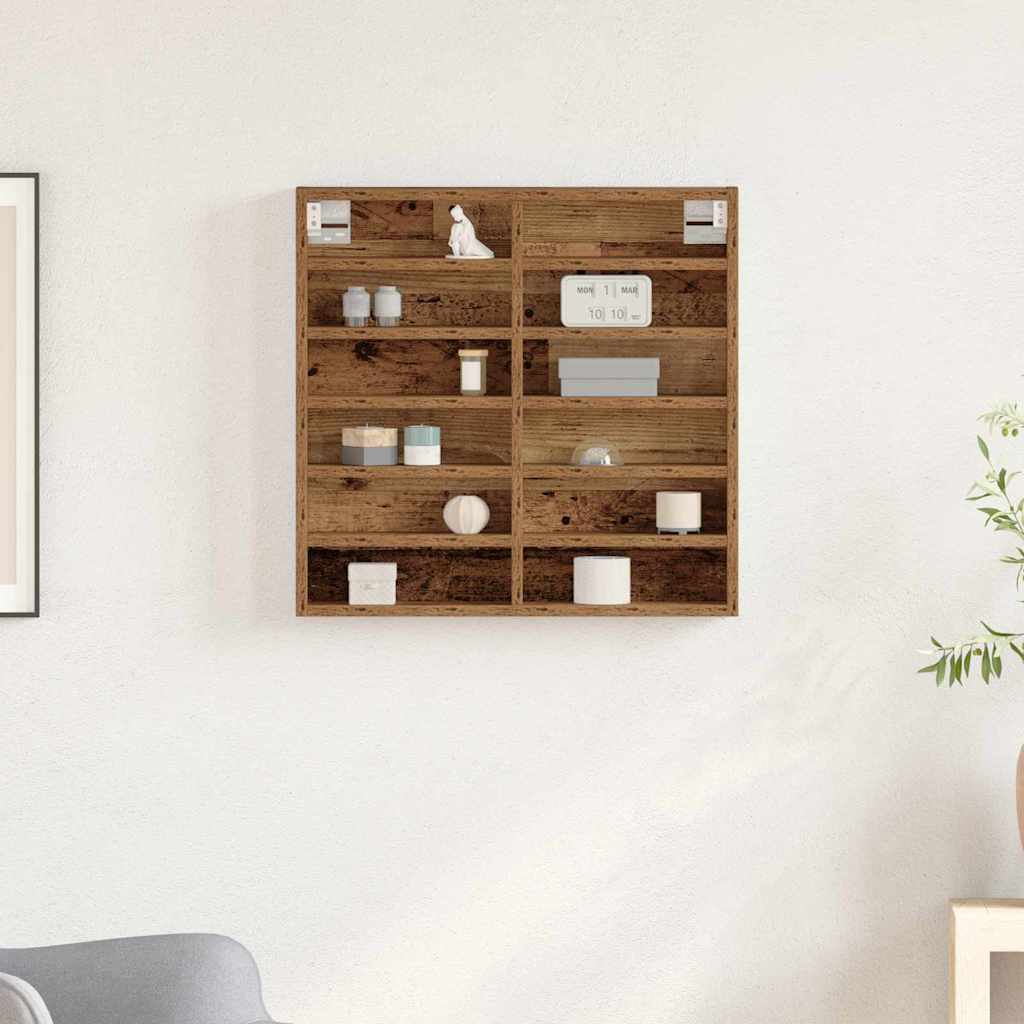 Vitrine mit Regal Altholz 60 x 8,5 x 58 cm Holzwerkstoff