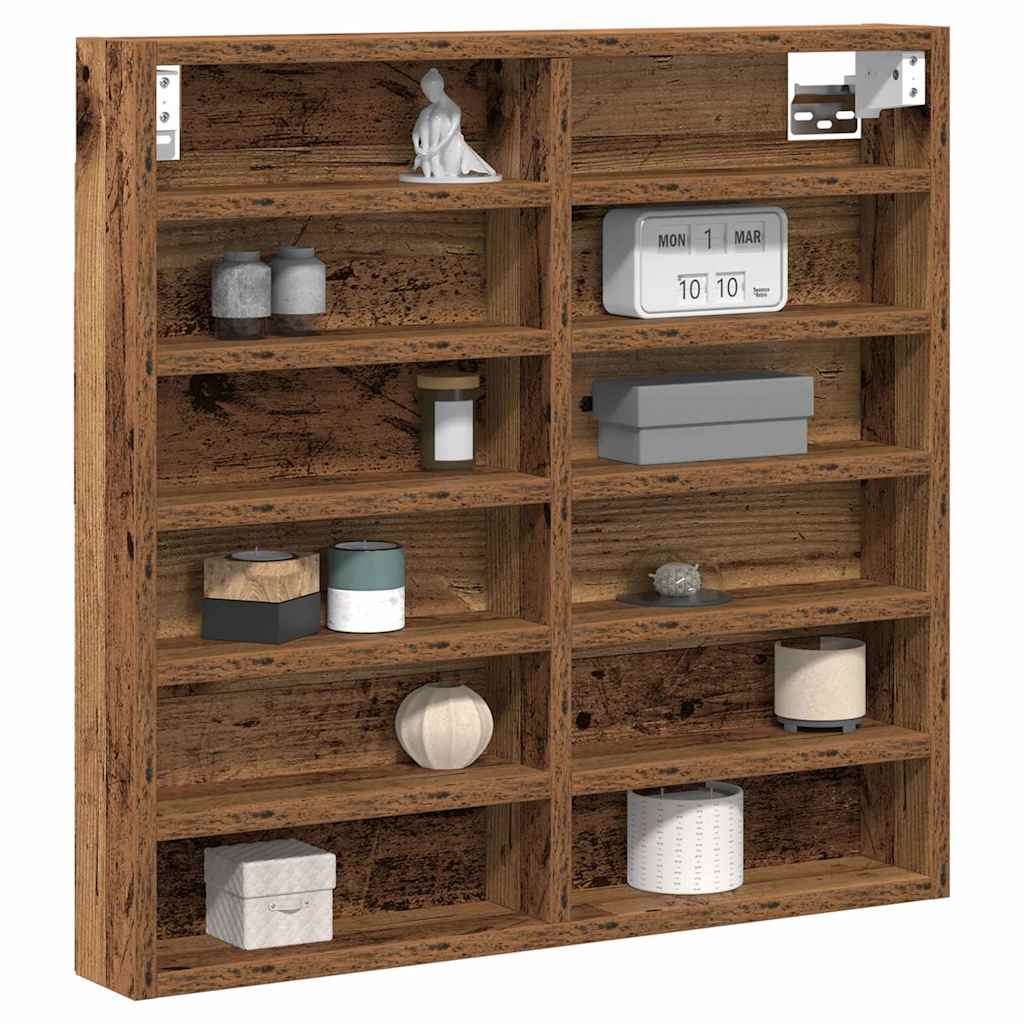 Vitrine mit Regal Altholz 60 x 8,5 x 58 cm Holzwerkstoff