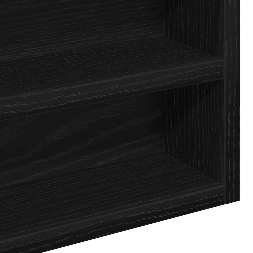 Vitrine Schwarz Eichen-Optik 60 x 8,5 x 58 cm Holzwerkstoff
