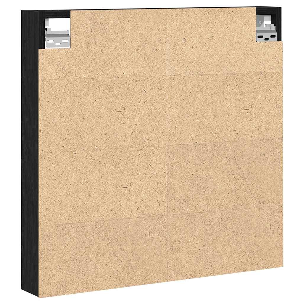 Vitrine Schwarz Eichen-Optik 60 x 8,5 x 58 cm Holzwerkstoff