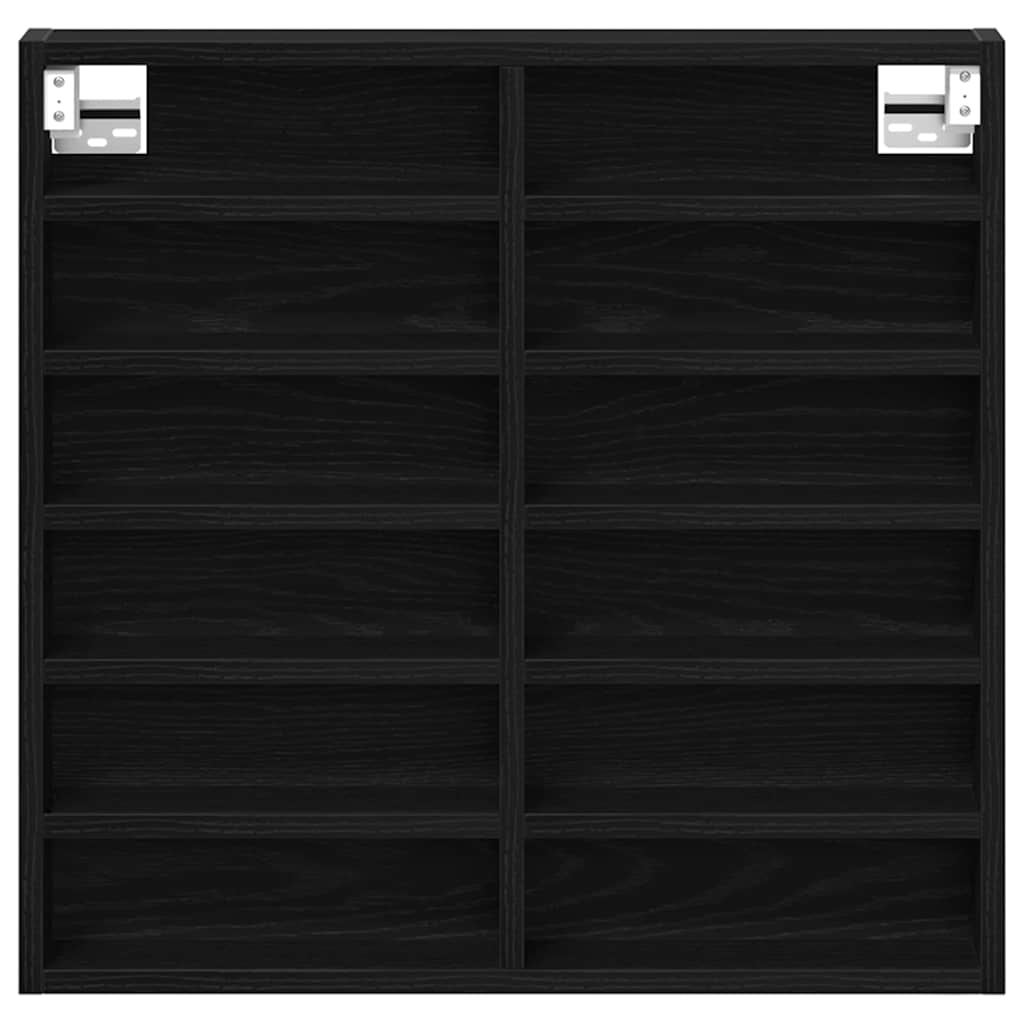 Vitrine Schwarz Eichen-Optik 60 x 8,5 x 58 cm Holzwerkstoff