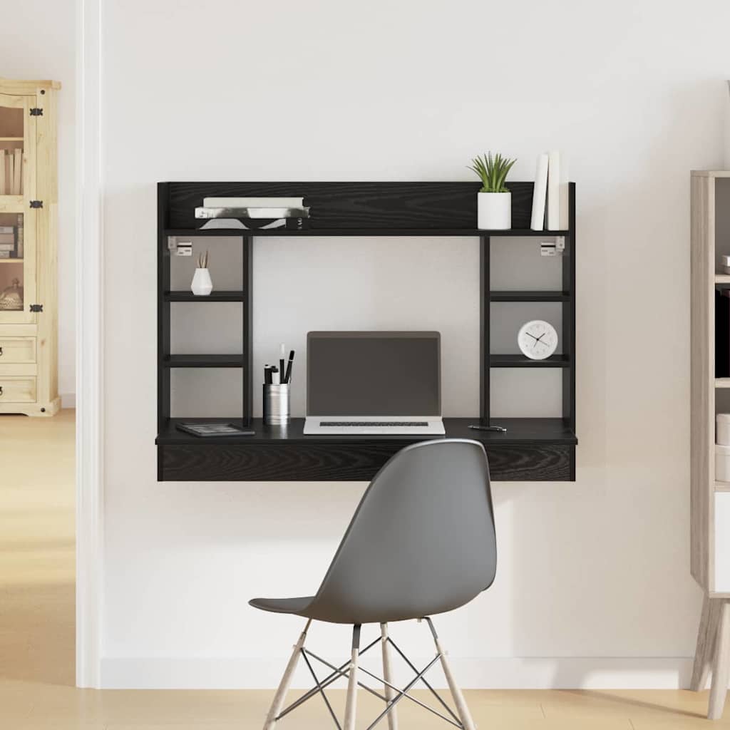 Wandtisch Schwarz Eichen-Optik Holzwerkstoff 105 x 48 x 75 cm