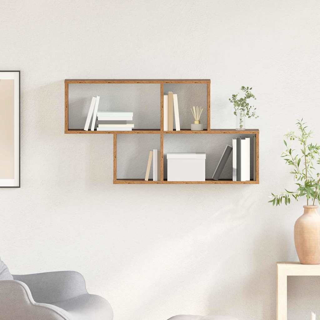 Wandregal mit Regal Wandmontiert Braun Holzwerkstoff