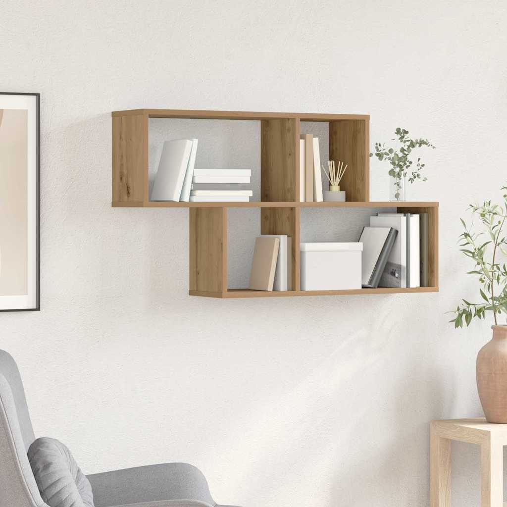 Wandregal mit Regal Wandmontiert Braun Holzwerkstoff