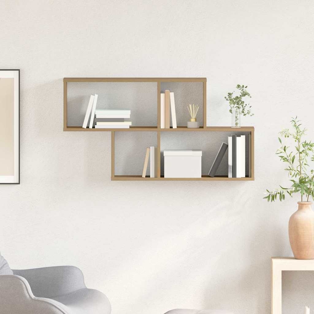 Wandregal mit Regal Wandmontiert Braun Holzwerkstoff