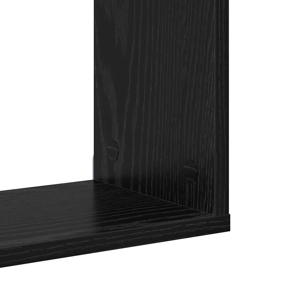 Wandregal mit Regal Wandmontiert Schwarz Holzwerkstoff