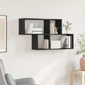 Wandregal mit Regal Wandmontiert Schwarz Holzwerkstoff