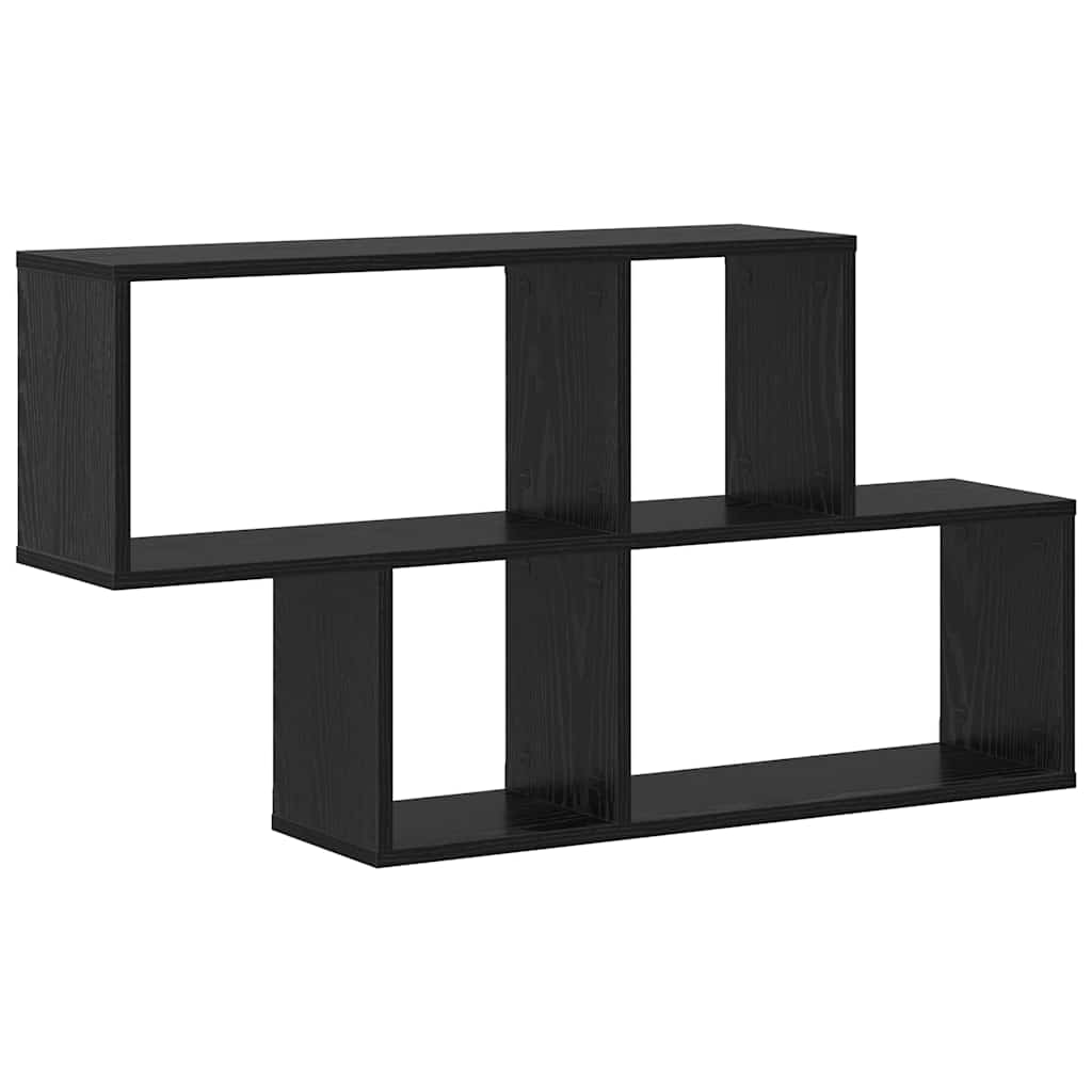 Wandregal mit Regal Wandmontiert Schwarz Holzwerkstoff