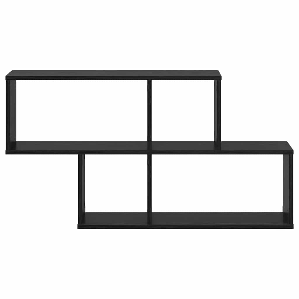 Wandregal mit Regal Wandmontiert Schwarz Holzwerkstoff