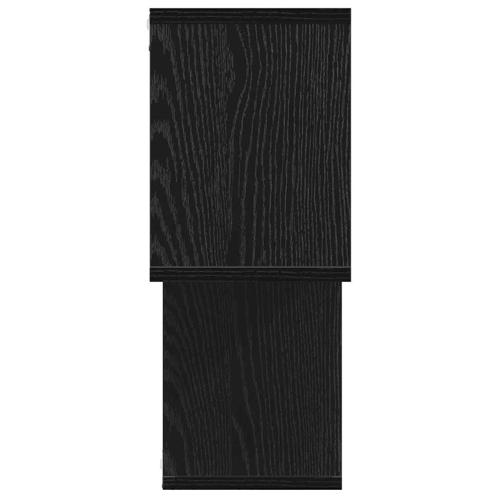 Wandregal mit Regal Wandmontiert Schwarz Holzwerkstoff