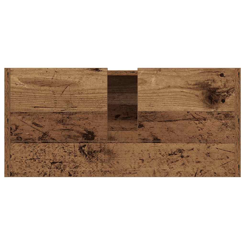 Badezimmerschrank mit Tür Altholz 63 x 29 x 55 cm Holzwerkstoff