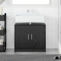 Badezimmerschrank mit Tür Schwarz Eichen-Optik 63 x 29 x 55 cm