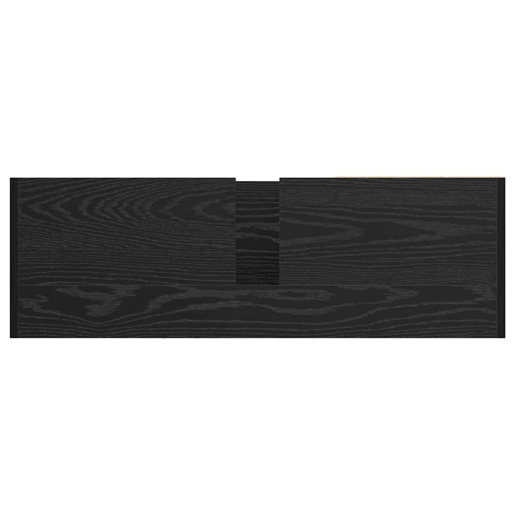 Badezimmerschrank mit Tür Schwarz Eichen-Optik 90 x 29 x 55 cm
