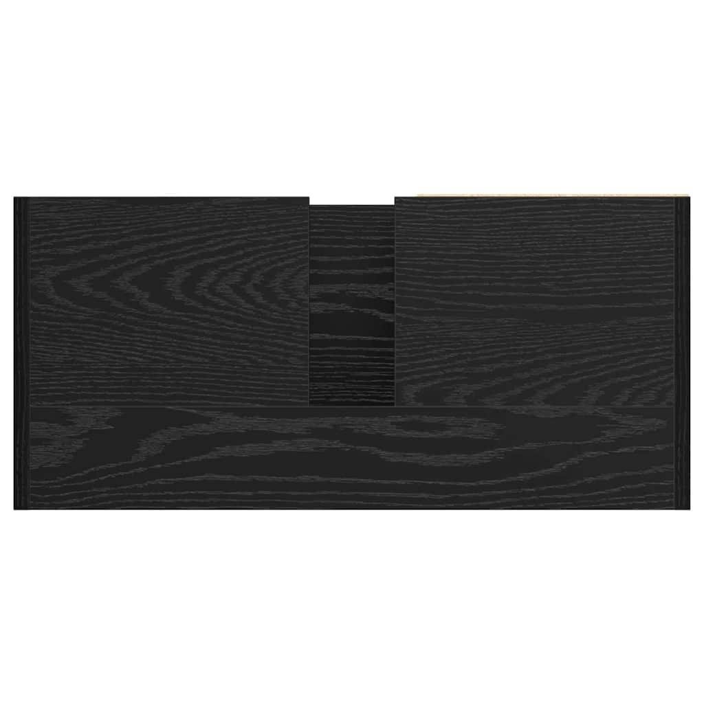 Badezimmerschrank mit Tür Schwarz Eichen-Optik 63 x 29 x 55 cm