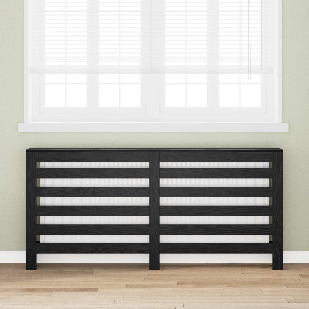 Heizkörperabdeckung Schwarz Eichen-Optik 175 x 20 x 82 cm