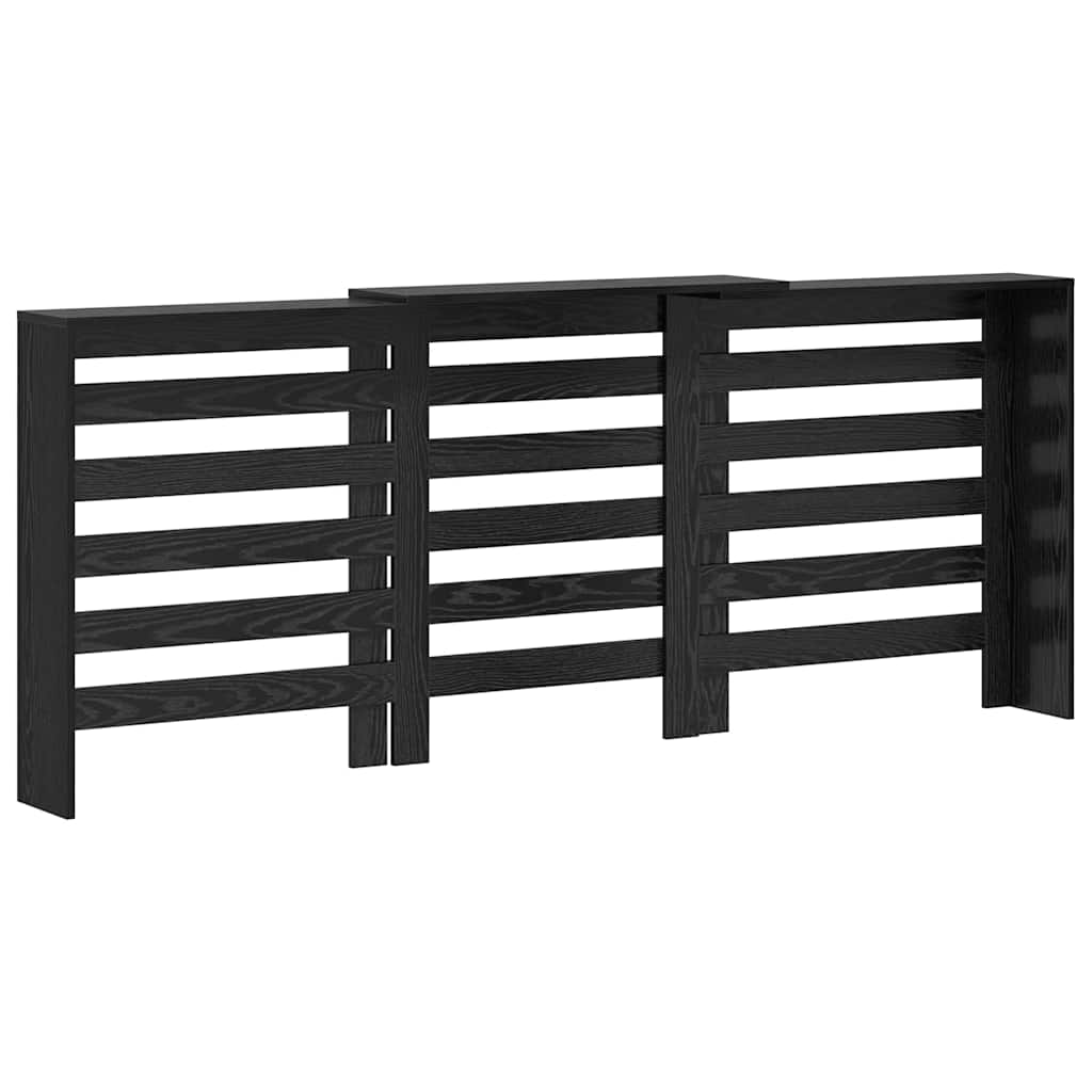 Heizkörperabdeckung Schwarz Eichen-Optik 205 x 21,5 x 83,5 cm