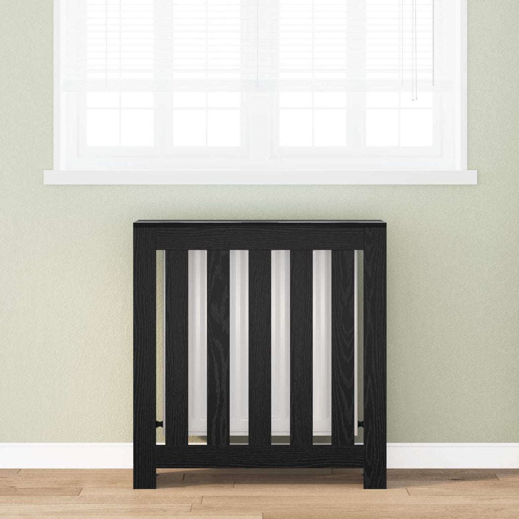 Heizkörperabdeckung Schwarz Eichen-Optik 78 x 20 x 82 cm