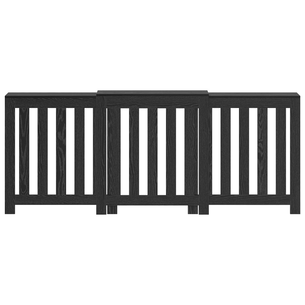 Heizkörperabdeckung Schwarz Eichen-Optik 205 x 21,5 x 83,5 cm