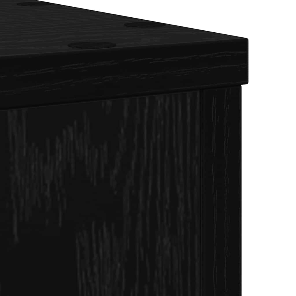 Pflanzenständer 2 pcs Schwarz Eichen-Optik 25 x 25 x 35 cm