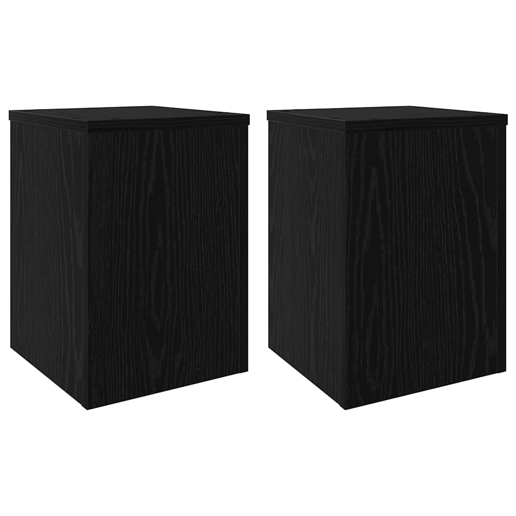 Pflanzenständer 2 pcs Schwarz Eichen-Optik 25 x 25 x 35 cm