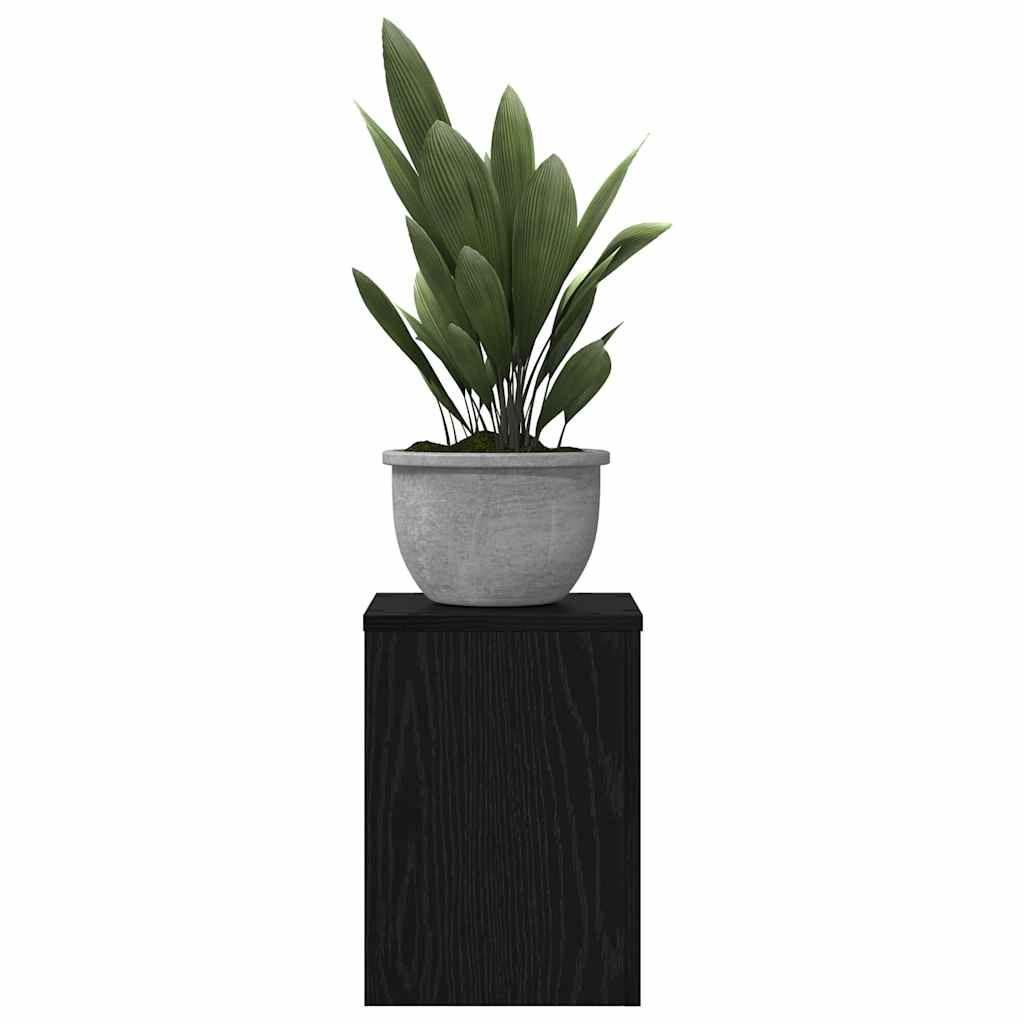 Pflanzenständer 2 pcs Schwarz Eichen-Optik 25 x 25 x 35 cm
