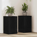 Pflanzenständer 2 pcs Schwarz Eichen-Optik 30 x 30 x 50 cm