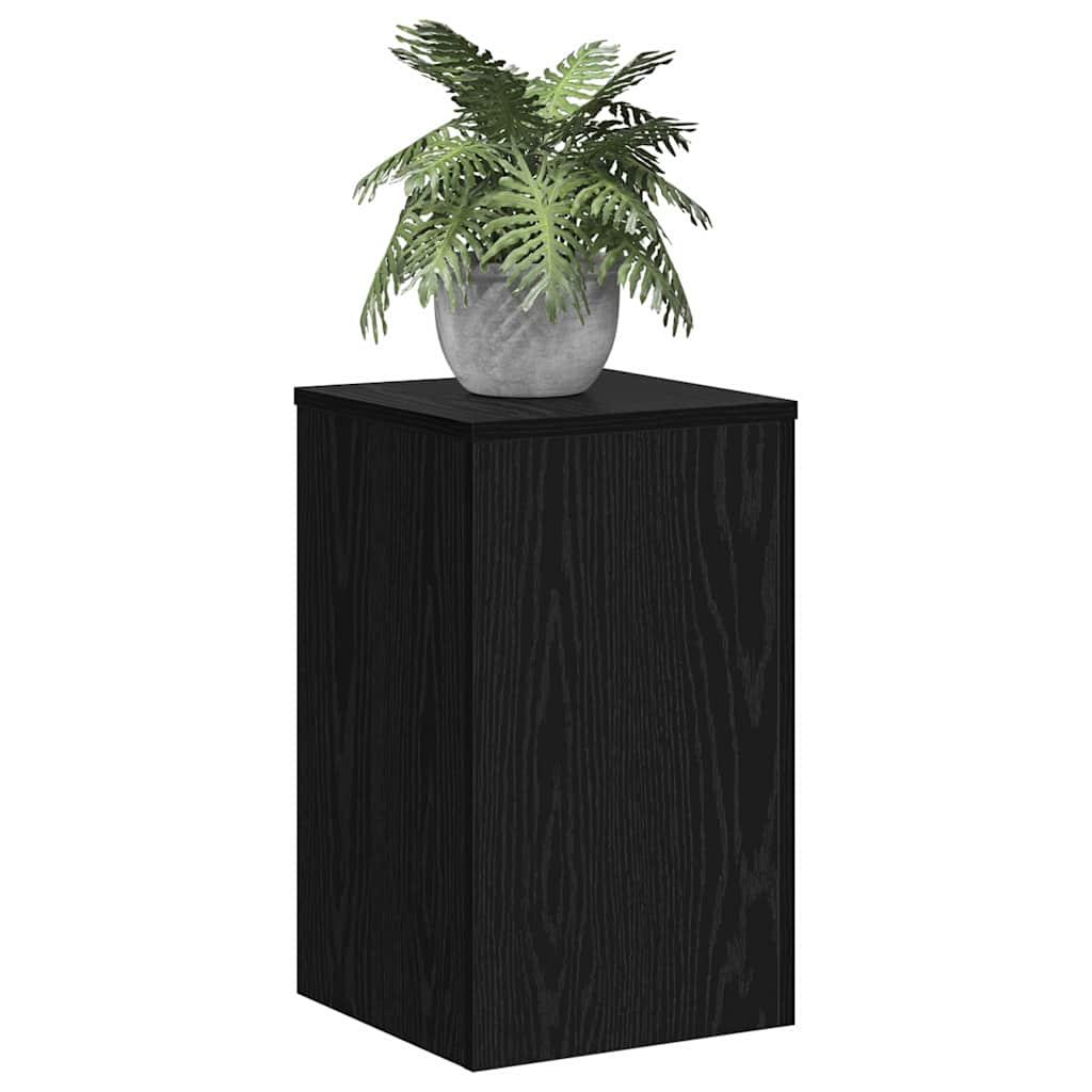 Pflanzenständer 2 pcs Schwarz Eichen-Optik 30 x 30 x 50 cm