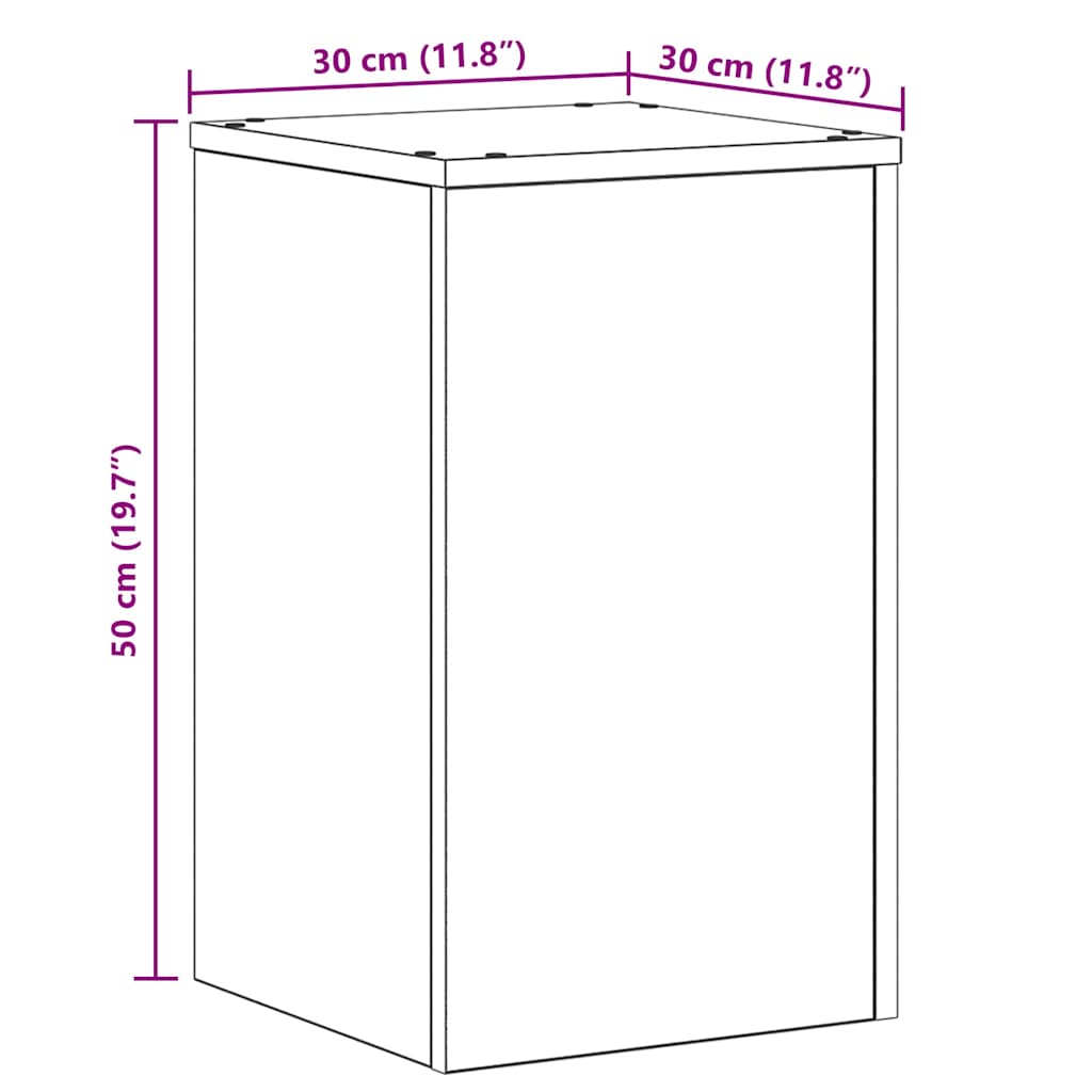 Pflanzenständer 2 pcs Schwarz Eichen-Optik 30 x 30 x 50 cm