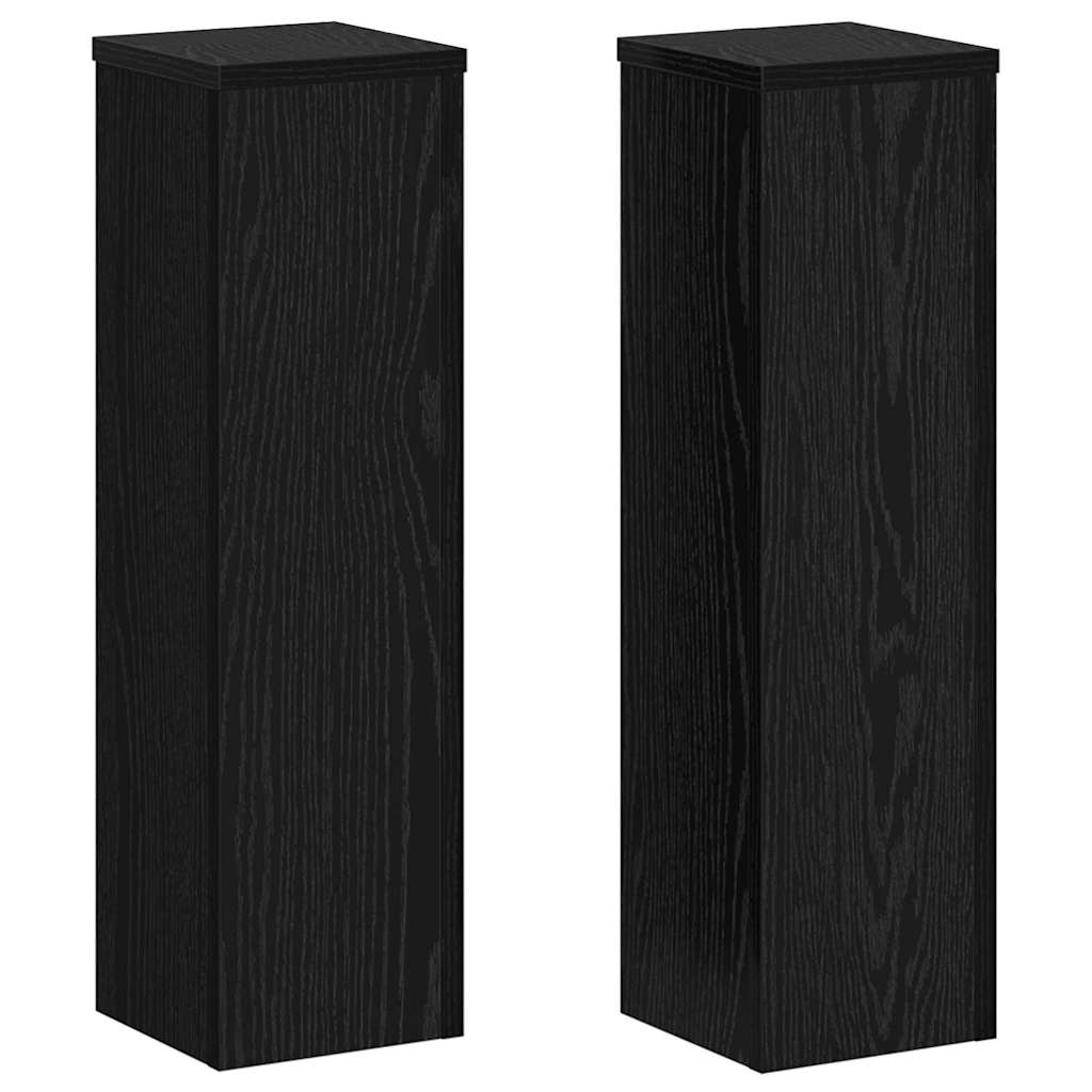 Pflanzenständer 2 pcs Schwarz Eichen-Optik 17 x 17 x 60 cm