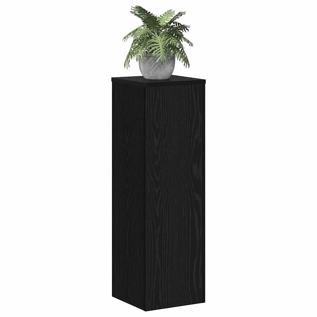 Pflanzenständer 2 pcs Schwarz Eichen-Optik 25 x 25 x 80 cm