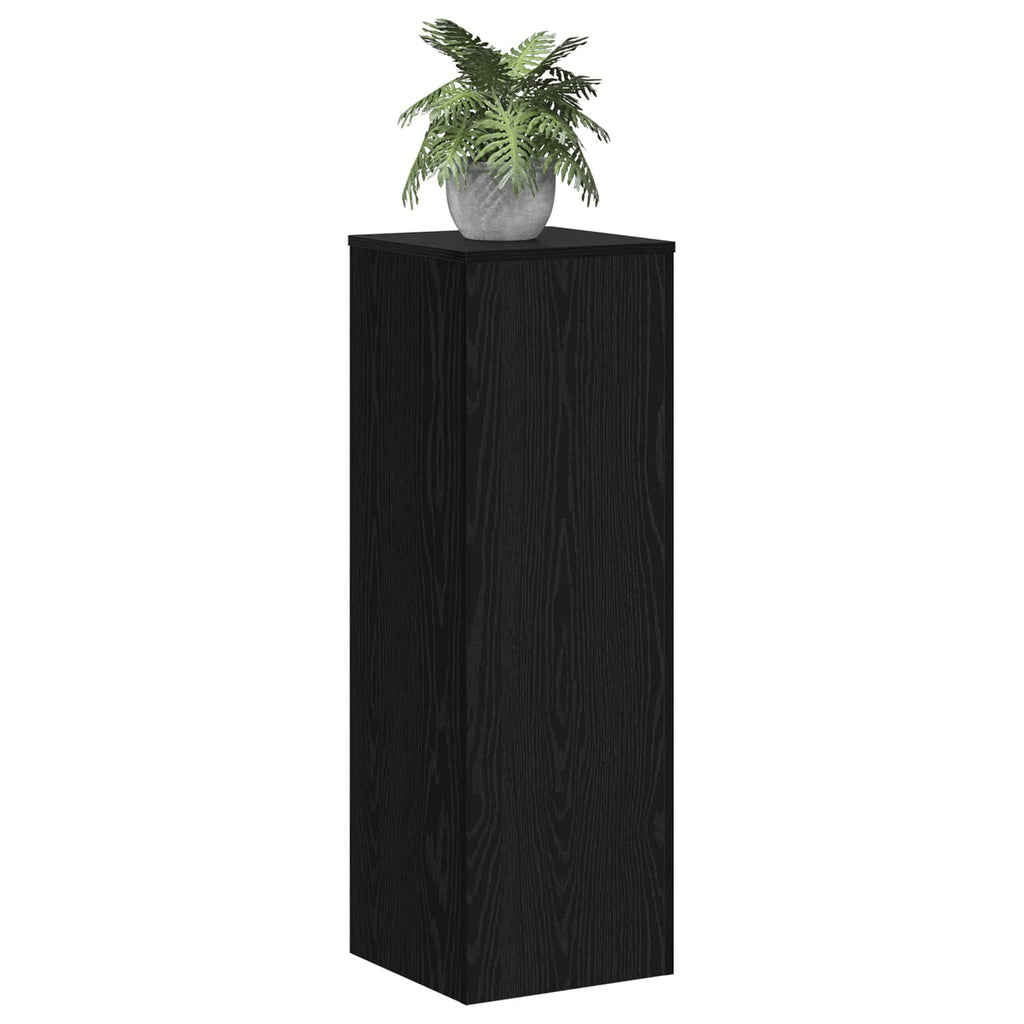 Pflanzenständer Schwarz Eichen-Optik 33 x 33 x 100 cm