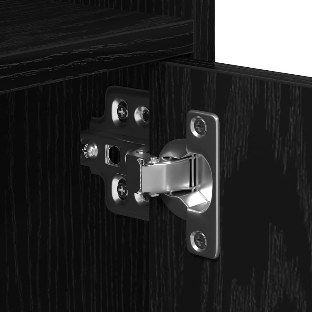 Schrank Schwarz Eichen-Optik 55 x 40 x 82 cm