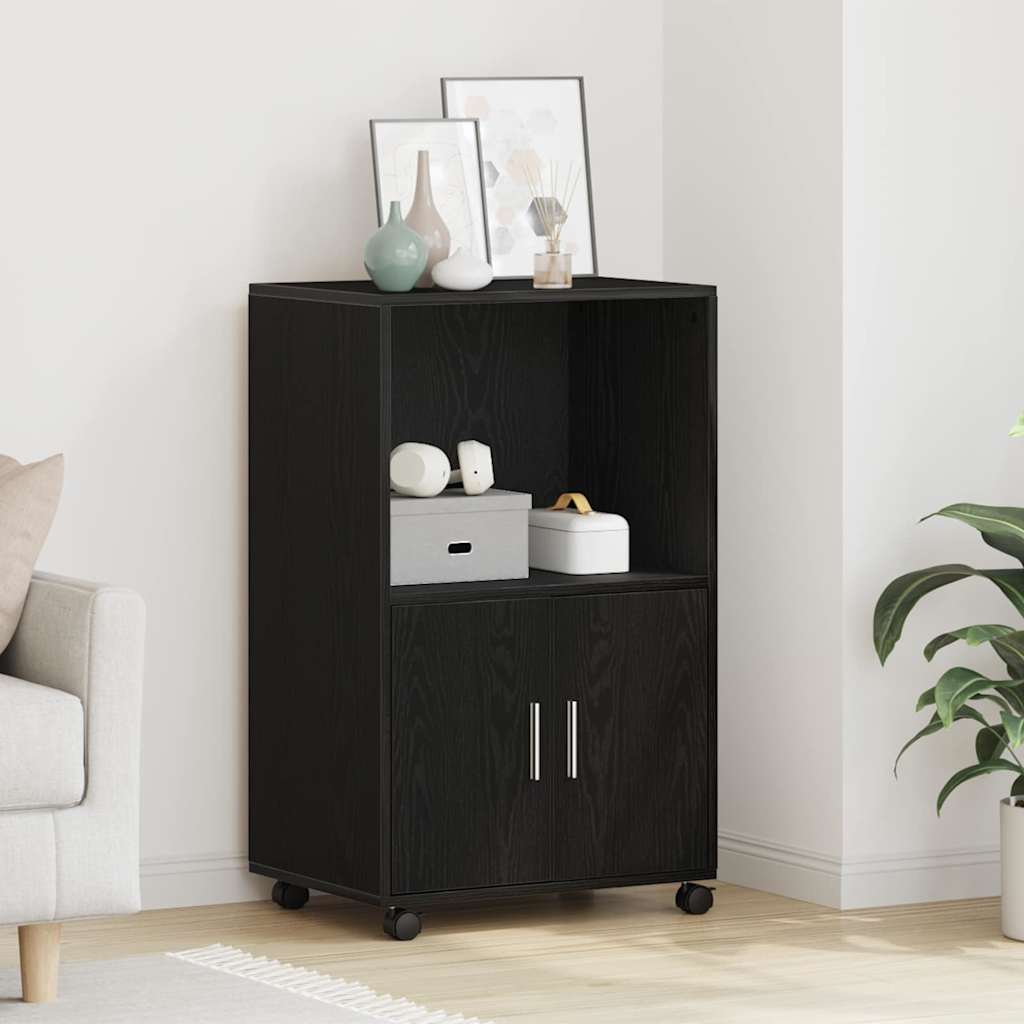 Schrank Schwarz Eichen-Optik 55 x 40 x 82 cm
