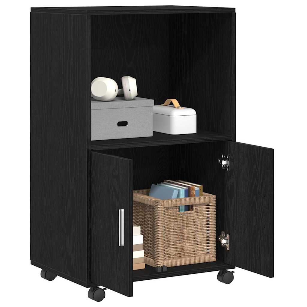 Schrank Schwarz Eichen-Optik 55 x 40 x 82 cm