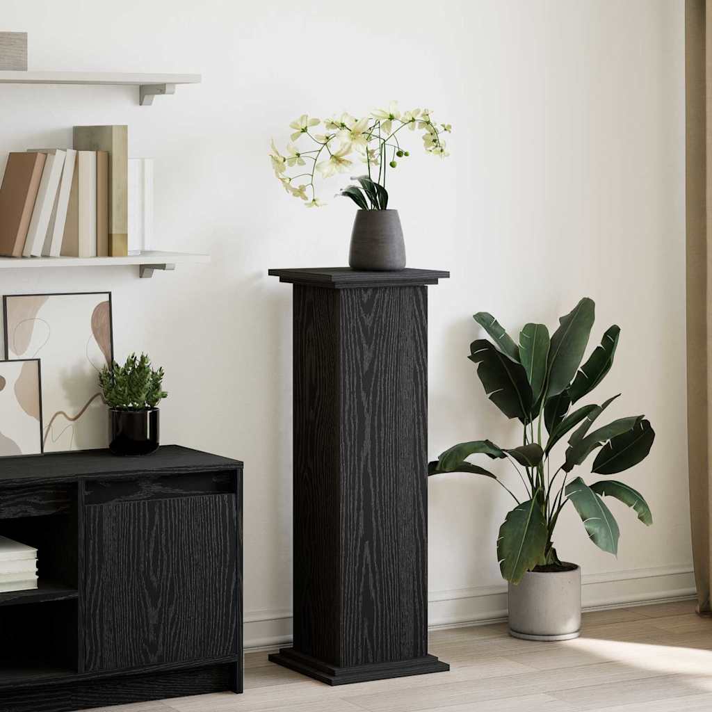 Displaysständer mit Regal Schwarz Eichen-Optik 31 x 30 x 90 cm