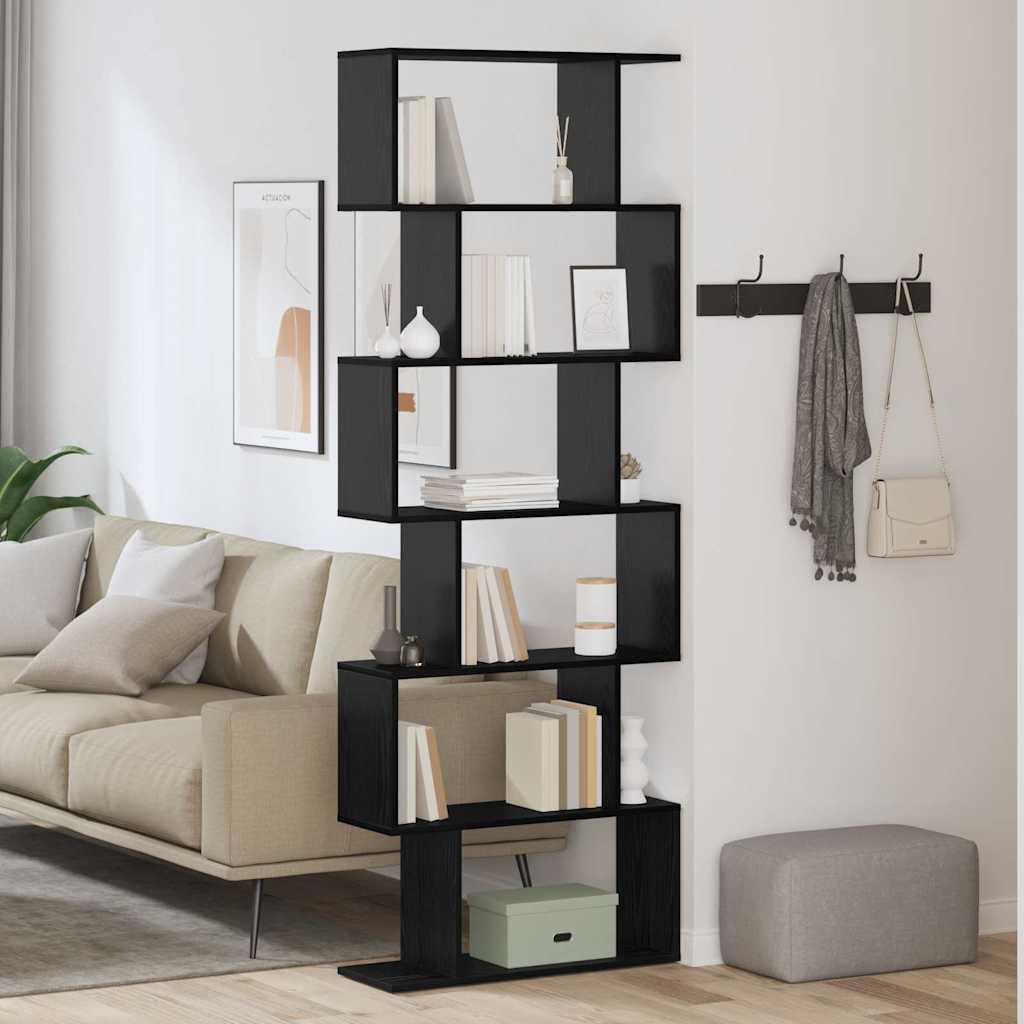 Bücherregal Schwarz Eichen-Optik 70 x 24 x 193,5 cm