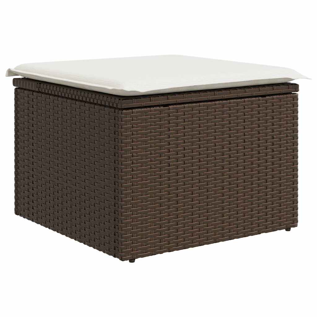 Garten-Sofa-Set mit Kissen 8 pcs Braun und Creme