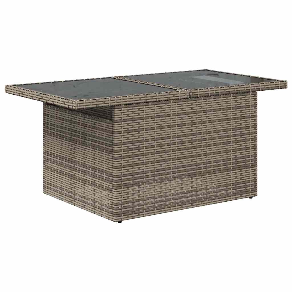 Gartensofa-set mit Speicher mit Kissen 5 pcs Grau Poly-Rattan
