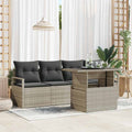 Gartensofa-set mit Speicher mit Kissen 5 pcs Leicht Poly-Rattan