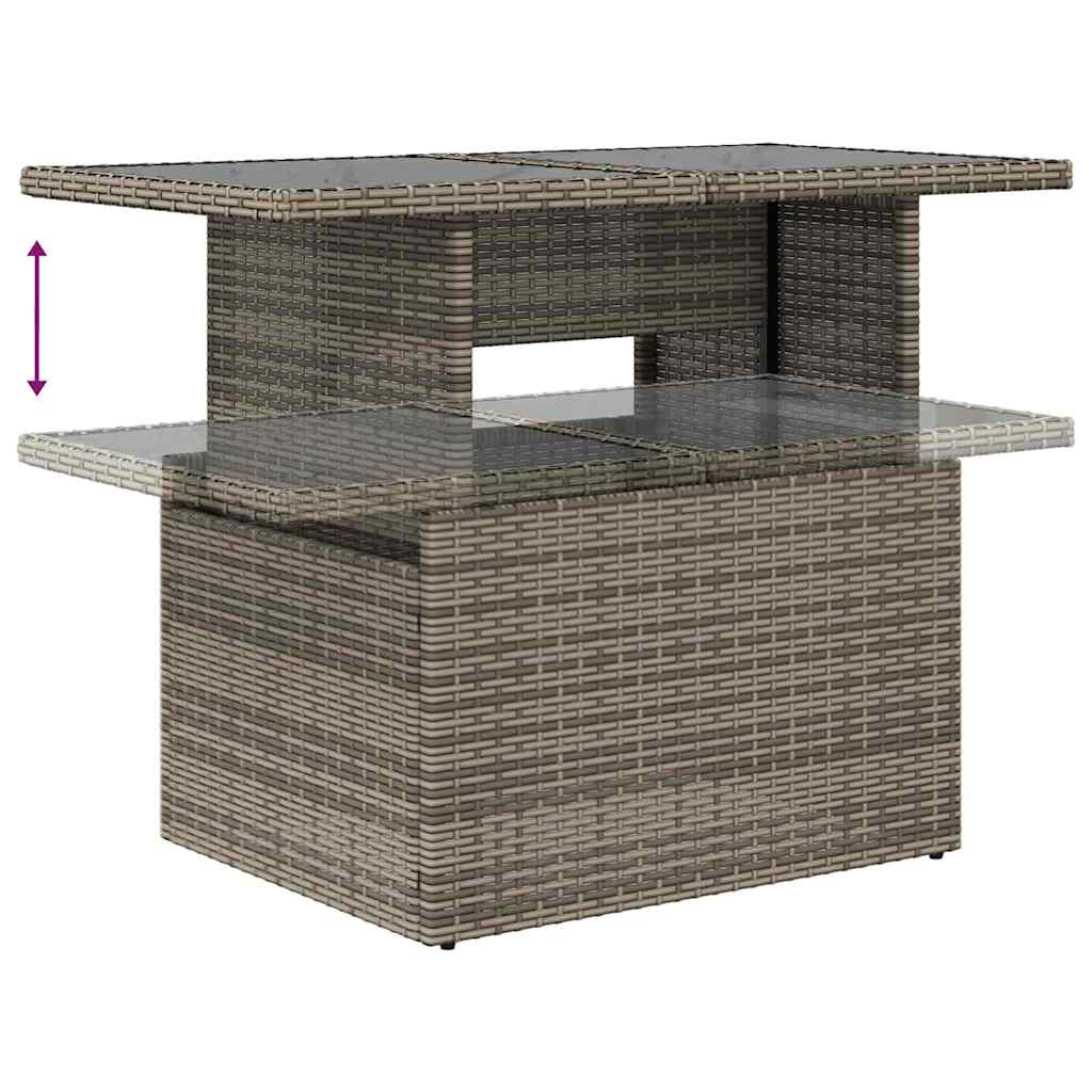 Garten-Sofa-Set mit Kissen 5 pcs Grau Poly-Rattan