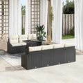 Gartensofa-set mit Kissen 8 pcs Schwarz und Creme Poly-Rattan