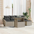 Garten-Sofa-Set mit Kissen 6 pcs Hellgrau
