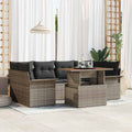 Garten-Sofa-Set mit Kissen 7 pcs Grau
